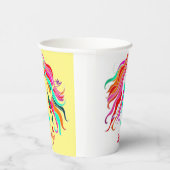 色数々のの長い髪の女神サンダー_コーブ 紙コップ (右)