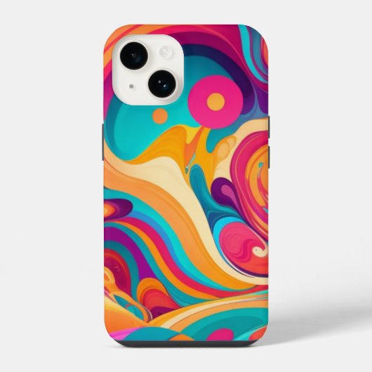 色数々のの飛び絵を描こ iPhoneケース (裏面)