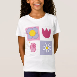 色数々のの飾り花とビー – Tシャツ