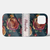 色数々のの3Dバラ、ダイヤモンドフレームカスタム Case-Mate iPhoneケース (裏面 (横))