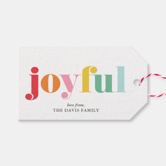 色数々のの「楽しい」クリスマスカスタム ギフトタグ (正面(横))