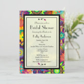 色数々のアールデコブライダルシャワー 招待状 (スタンド正面)