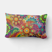 色数々のアールデコ花形 ランバークッション (裏面)