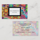 色数々のアールデコ花形 名刺 (正面/裏面)