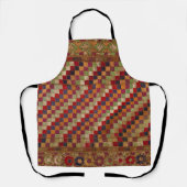 色数々のインディアンキルトプリント エプロン (正面)