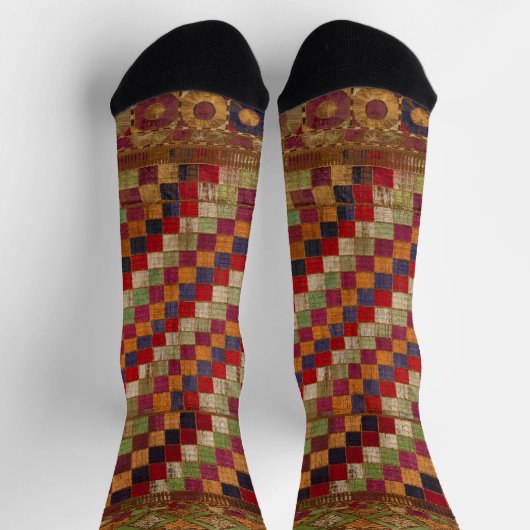 色数々のインディアンキルトプリント ソックス (上部)