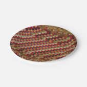 色数々のインディアンキルトプリント ペーパープレート (アングル)