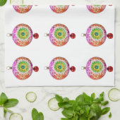 色数々のオーナメントキッチンタオル キッチンタオル (折り畳み)