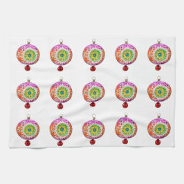 色数々のオーナメントキッチンタオル キッチンタオル