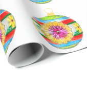 色数々のオーナメントホワイトラッピング紙 ラッピングペーパー (ロールコーナー)