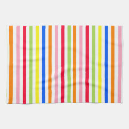 色数々のキャンディストライプー キッチンタオル