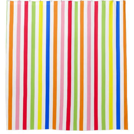 色数々のキャンディストライプー シャワーカーテン (正面)