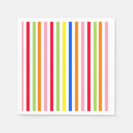 色数々のキャンディストライプー スタンダードカクテルナプキン (正面)