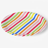 色数々のキャンディストライプー ペーパープレート (アングル)