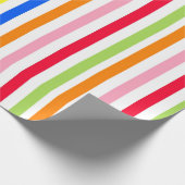 色数々のキャンディストライプー ラッピングペーパー (角)