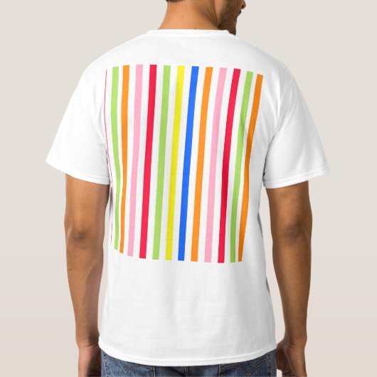 色数々のキャンディストライプー Tシャツ (裏面)