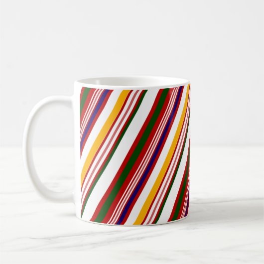 色数々のキャンディーストライプクリスマス コーヒーマグカップ (左)