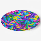 色数々のキャンディ ペーパープレート (アングル)