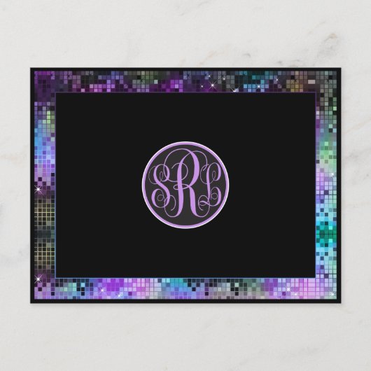 色数々のグリッターとキラキラサンキューカード ポストカード (正面)