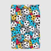 色数々のスカル ゴルフタオル (正面)