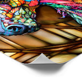 色数々のステンドグラススタイル馬14 ポスター (角)