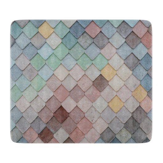 色数々のタイル カッティングボード (正面)