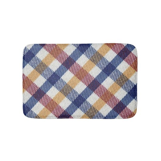 色数々のタータンチェック模様 バスマット (正面)