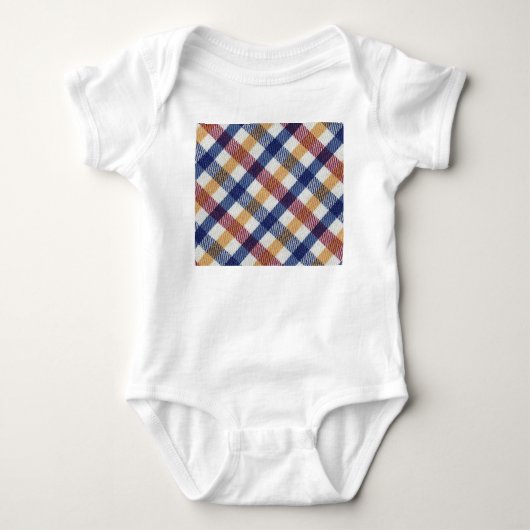色数々のタータンチェック模様 ベビーボディスーツ (正面)