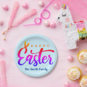 色数々のハッピーイースター ペーパープレート (パーティー)