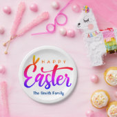 色数々のハッピーイースター ペーパープレート (パーティー)