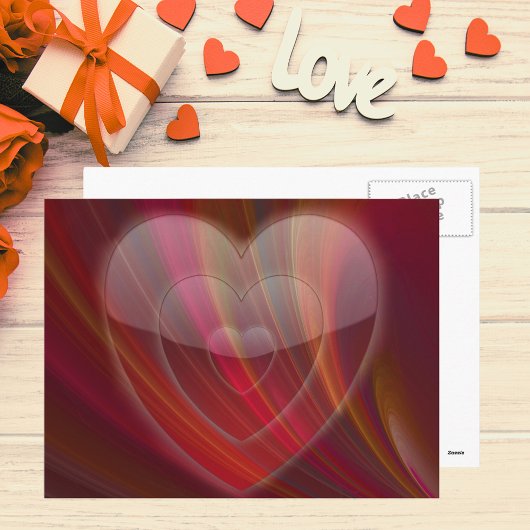 色数々のハートはがき ポストカード