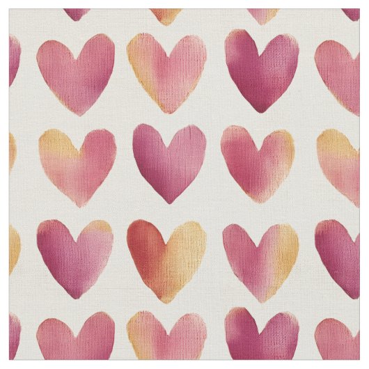 色数々のハートアイボリー ファブリック (クローズアップ)