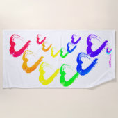 色数々のハートビーチタオル ビーチタオル (正面)