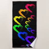 色数々のハートビーチタオル ビーチタオル (正面)