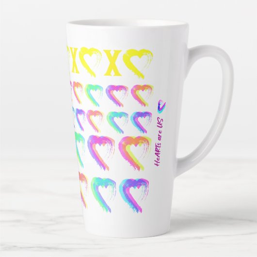 色数々のハートラテマグカップ カフェラテマグ (右)
