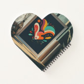 色数々のハート形スパイラル境界 ノートブック (裏面)