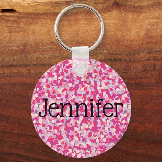 色数々のハート紙吹雪2 キーホルダー (正面)