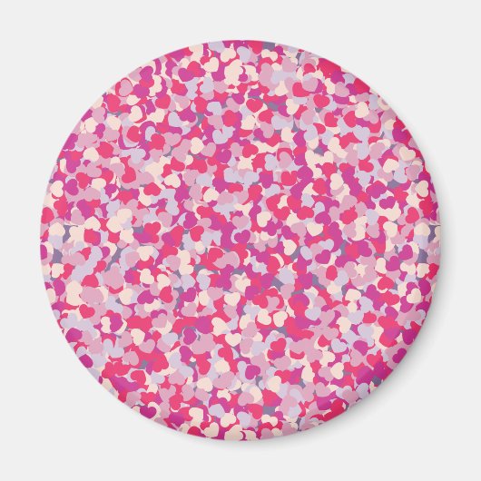 色数々のハート紙吹雪2 マグネット (正面)