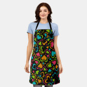 色数々のハート エプロン (着用した状態)