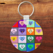 色数々のハート キーホルダー (正面)