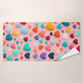 色数々のハート バスタオル (バスタオル)