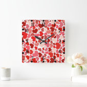 色数々のハートPattern-20367 スクエア壁時計 (ホーム)