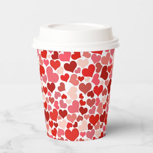 色数々のハートPattern-20367 紙コップ (左)