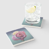 色数々のバラ ストーンコースター (横)