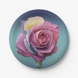 色数々のバラ ペーパープレート