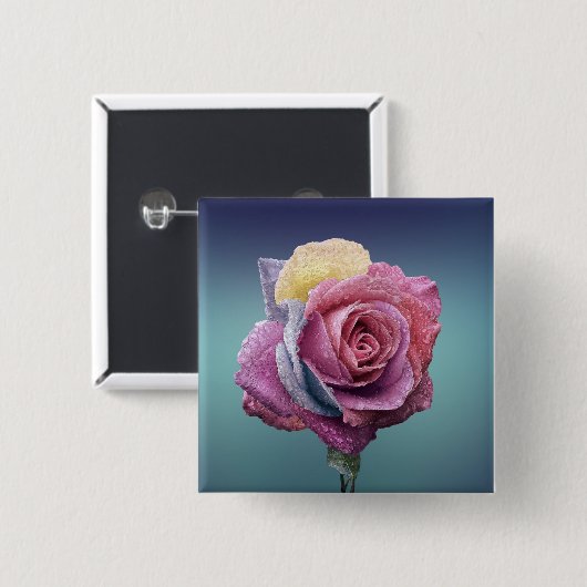 色数々のバラ 缶バッジ (正面&裏面)