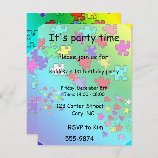 色数々のパズル 招待状 (正面/裏面)