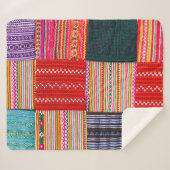 色数々のパッチワーク:アジアスタイルキルト。 シェルパブランケット (正面(横))