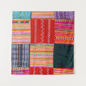 色数々のパッチワーク:アジアスタイルキルト。 タペストリー (正面(横))