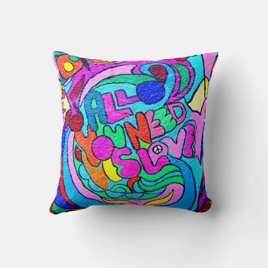 色数々のヒッピースタイルラブピロー クッション (裏面)